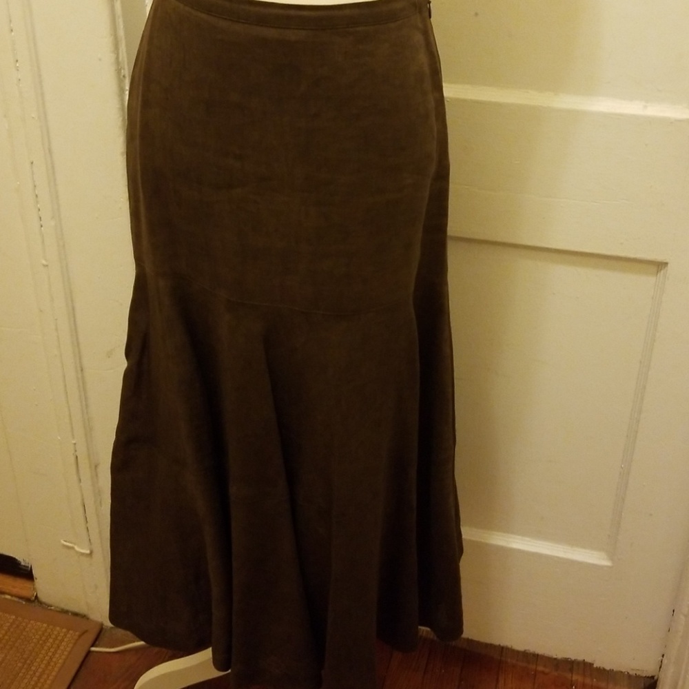 ANN TAYLOR BROWN LINEN  SKIRT SZ 2